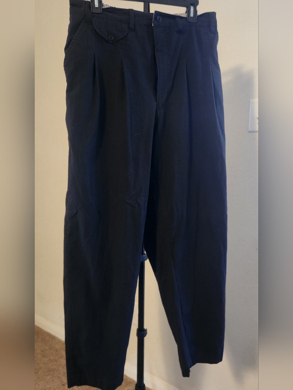 Gitano Black Men's Pleated Trousers